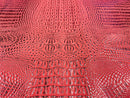 Faux Crocodile Print Vinyl Fabric - Pink / Silver - High Quality Vinyl Sold by The Yard
