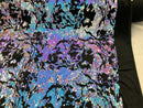 Iridescent Aqua Sequin on Black Stretch Velvet With Luxury Reversible Sequins Shining Sequins 2-way Stretch 58/60” (Choose The Measure)
