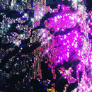 Iridescent Purple Sequin on Black Stretch Velvet With Luxury Reversible Sequins Shining Sequins 2-way Stretch 58/60” (Choose The Measure)