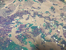 Iridescent Clear/Blu Sequin on White Stretch Velvet With Luxury Reversible Sequins Shining Sequins 2-way Stretch 58/60” (Choose The Measure)