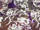 Iridescent Purple Sequin on White Stretch Velvet With Luxury Reversible Sequins Shining Sequins 2-way Stretch 58/60” (Choose The Measure)
