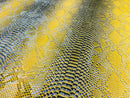 Faux Viper Snake Print Vinyl Fabric - Gold / Brown - High Quality Vinyl Sold by The Yard
