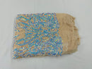 4 Way Stretch Fabric Design - Aqua on Nude - Fancy Net Sequins Design Fabric By Yard