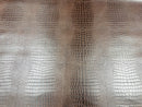 Faux Alligator Print Vinyl Fabric - Coffee - Shiny Animal Print Sold by The Yard (Pick a Size)