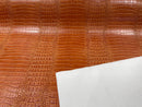 Faux Crocodile Print Vinyl Fabric - Orange - High Quality Vinyl Sold by The Yard