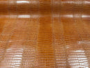 Faux Crocodile Print Vinyl Fabric - Orange - High Quality Vinyl Sold by The Yard