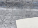 Faux Crocodile Print Vinyl Fabric - Silver - High Quality Vinyl Sold by The Yard