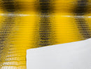 Faux Crocodile Print Vinyl Fabric - Yellow / Black - High Quality Vinyl Sold by The Yard