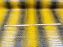 Faux Crocodile Print Vinyl Fabric - Yellow / Black - High Quality Vinyl Sold by The Yard
