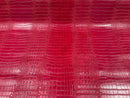 Faux Crocodile Print Vinyl Fabric - Lipstick Red - High Quality Vinyl Sold by The Yard