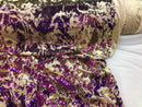 Iridescent Purple Sequin on Stretch Velvet With Luxury Reversible Sequins Shining Sequins 2-way Stretch 58/60” (Choose The Measure)