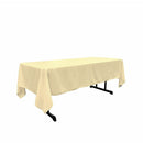 60" Wide Banana Yellow Polyester Poplin Rectangular Tablecloth, Polyester Rectangular Cloth Table Covers for All Events (Pick a Size)