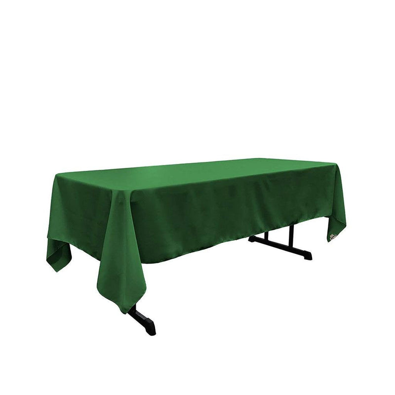 60" Wide Emerald Green Polyester Poplin Rectangular Tablecloth, Polyester Rectangular Cloth Table Covers for All Events (Pick a Size)
