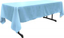 60" Wide Light Blue Polyester Poplin Rectangular Tablecloth, Polyester Rectangular Cloth Table Covers for All Events (Pick a Size)