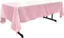 60" Wide Light Pink Polyester Poplin Rectangular Tablecloth, Polyester Rectangular Cloth Table Covers for All Events (Pick a Size)