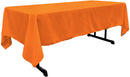 60" Wide Orange Polyester Poplin Rectangular Tablecloth, Polyester Rectangular Cloth Table Covers for All Events (Pick a Size)