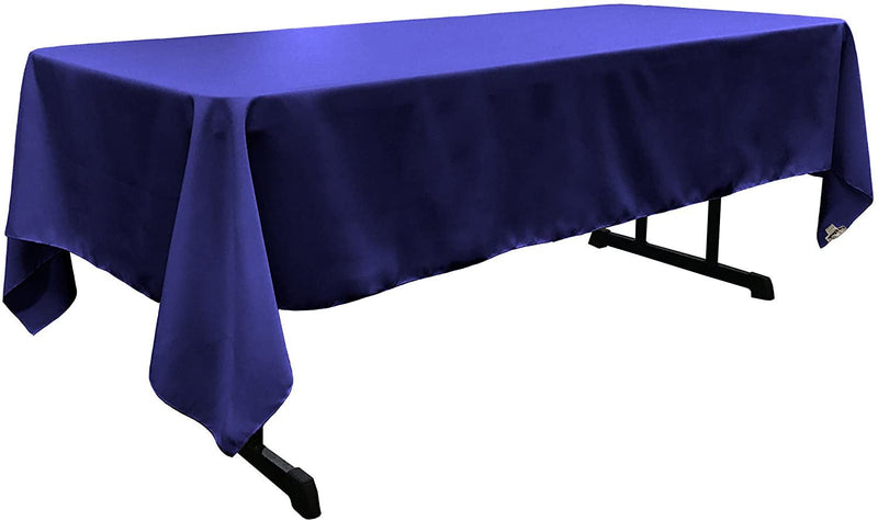 60" Wide Royal Blue Polyester Poplin Rectangular Tablecloth, Polyester Rectangular Cloth Table Covers for All Events (Pick a Size)