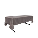 60" Wide Gray Polyester Poplin Rectangular Tablecloth, Polyester Rectangular Cloth Table Covers for All Events (Pick a Size)