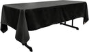 60" Wide Black Polyester Poplin Rectangular Tablecloth, Polyester Rectangular Cloth Table Covers for All Events (Pick a Size)