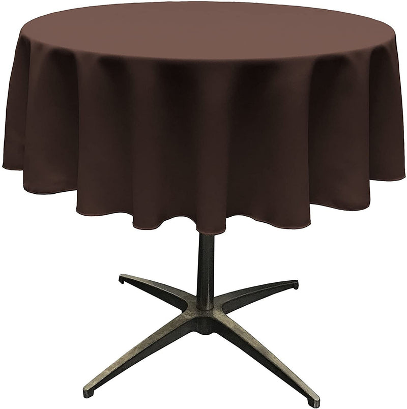 Round Tablecloth - Brown - Polyester Poplin Tablecloth - Banquet Polyester Cloth, Wrinkle Resistant(Pick a Size)
