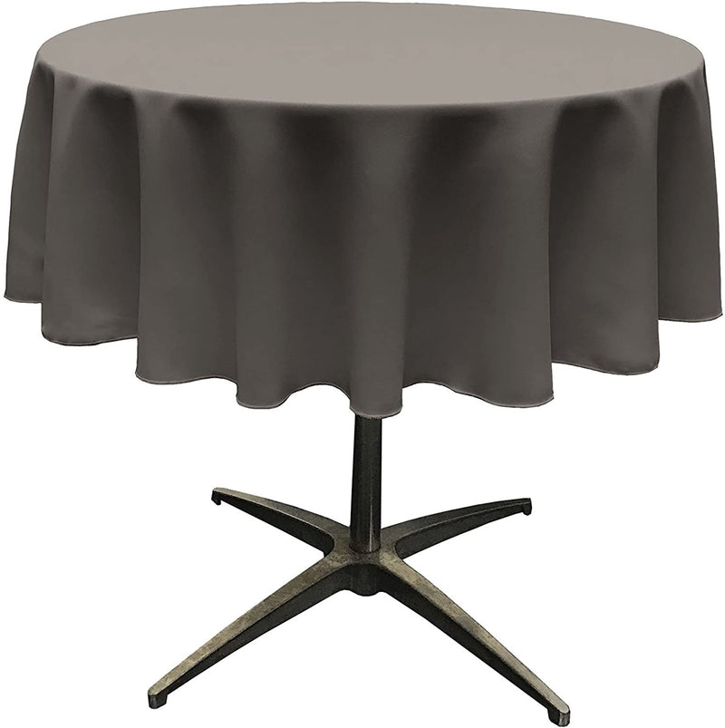 Round Tablecloth - Charcoal - Polyester Poplin Tablecloth - Banquet Cloth, Wrinkle Resistant (Pick a Size)