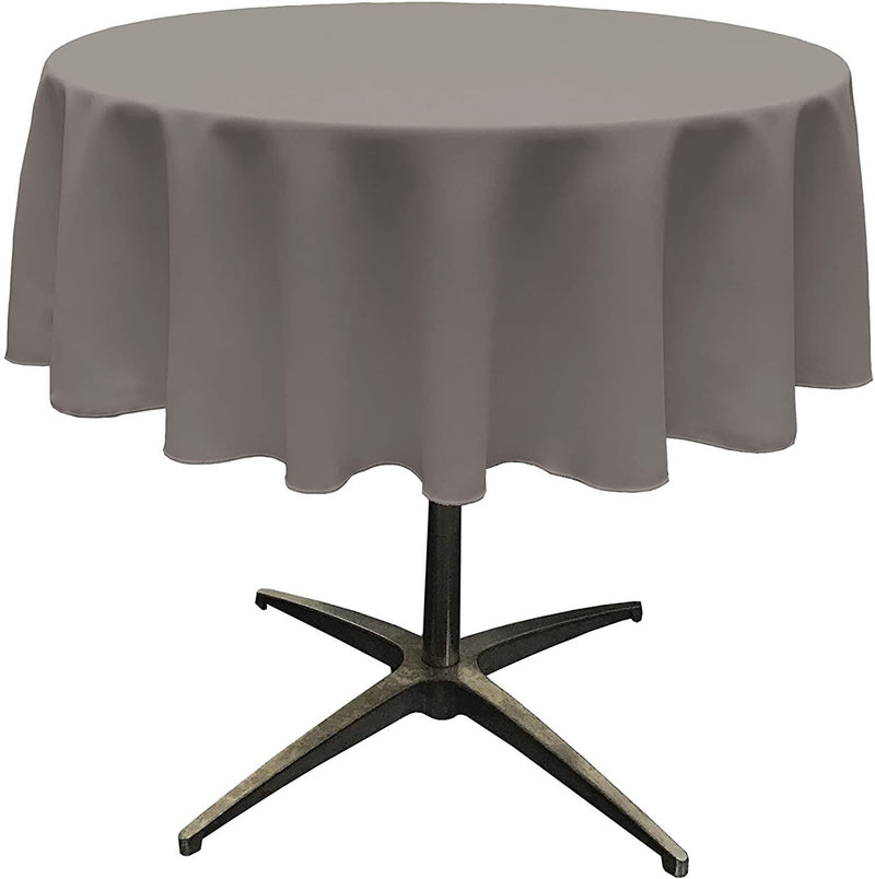 Round Tablecloth - Dark Gray - Polyester Poplin Tablecloth - Banquet Polyester Cloth, Wrinkle Resistant(Pick a Size)