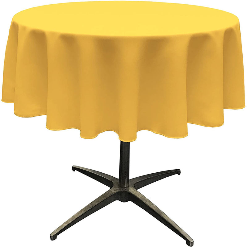 Round Tablecloth - Dark Yellow - Polyester Poplin Tablecloth - Banquet Polyester Cloth, Wrinkle Resistant(Pick a Size)