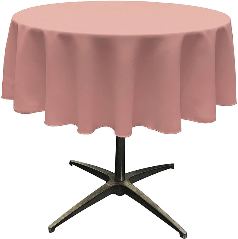 Round Tablecloth - Dusty Rose - Polyester Poplin Tablecloth - Banquet Polyester Cloth, Wrinkle Resistant(Pick a Size)
