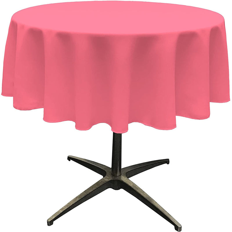 Round Tablecloth - Hot Pink - Polyester Poplin Tablecloth - Banquet Polyester Cloth, Wrinkle Resistant(Pick a Size)