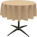 Round Tablecloth - Khaki - Polyester Poplin Tablecloth - Banquet Polyester Cloth, Wrinkle Resistant(Pick a Size)