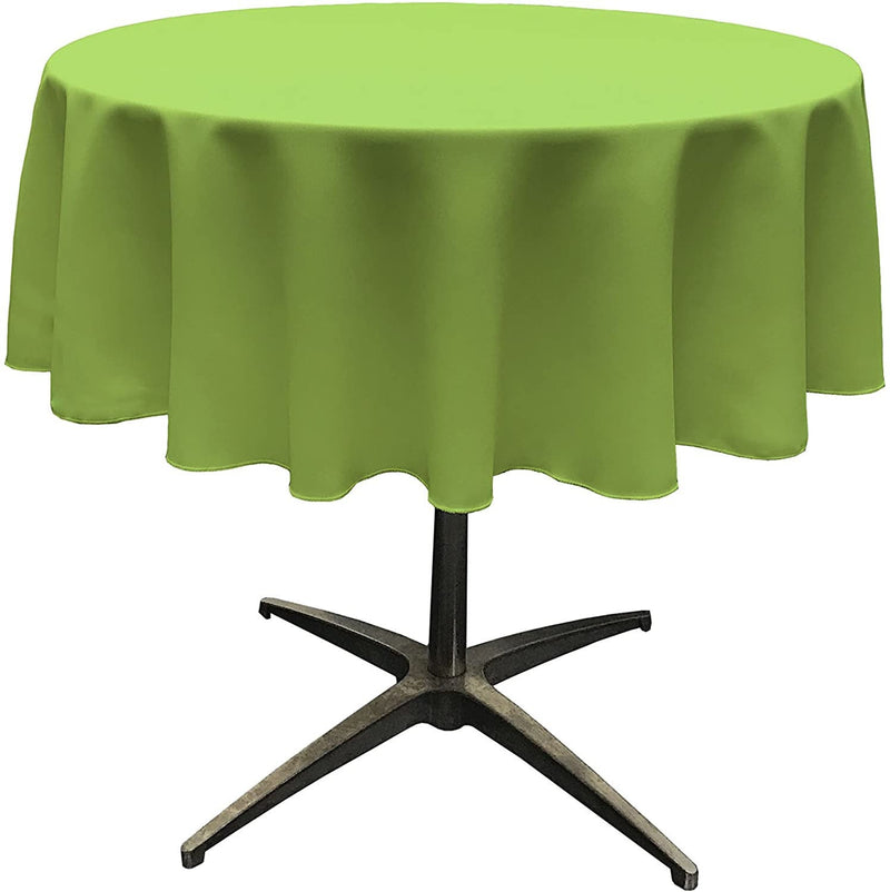 Round Tablecloth - Lime Green - Polyester Poplin Tablecloth - Banquet Polyester Cloth, Wrinkle Resistant(Pick a Size)