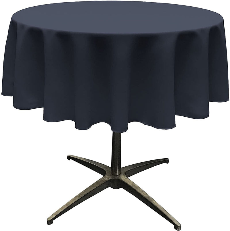 Round Tablecloth - Navy - Polyester Poplin Tablecloth - Banquet Polyester Cloth, Wrinkle Resistant(Pick a Size)