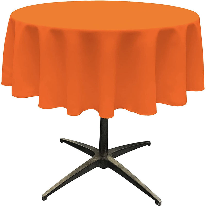 Round Tablecloth - Orange - Polyester Poplin Tablecloth - Banquet Polyester Cloth, Wrinkle Resistant(Pick a Size)