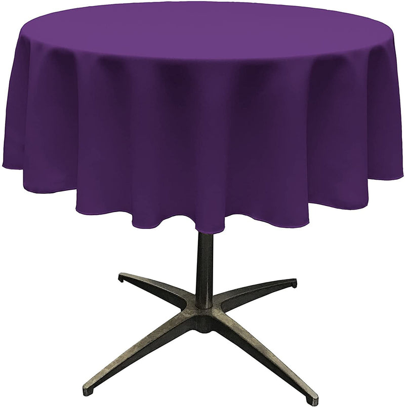 Round Tablecloth - Purple - Polyester Poplin Tablecloth - Banquet Polyester Cloth, Wrinkle Resistant(Pick a Size)