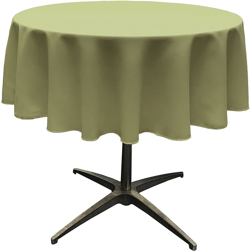 Round Tablecloth - Sage - Polyester Poplin Tablecloth - Banquet Polyester Cloth, Wrinkle Resistant(Pick a Size)