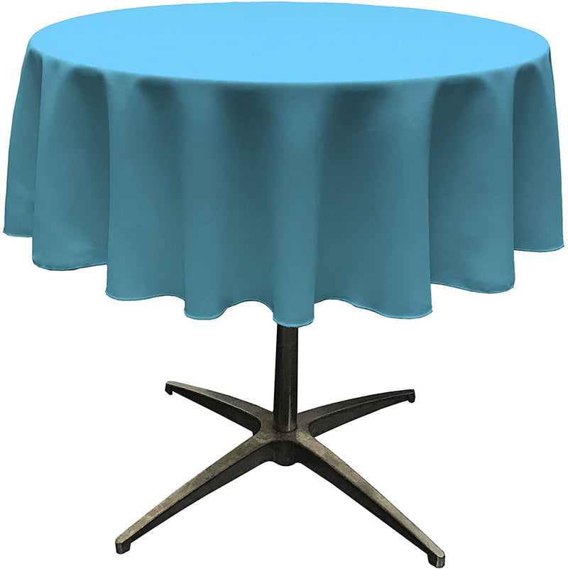 Round Tablecloth - Turquoise - Polyester Poplin Tablecloth - Banquet Polyester Cloth, Wrinkle Resistant(Pick a Size)nquet Cloth, Wrinkle Resist Quality (Pick a Size)