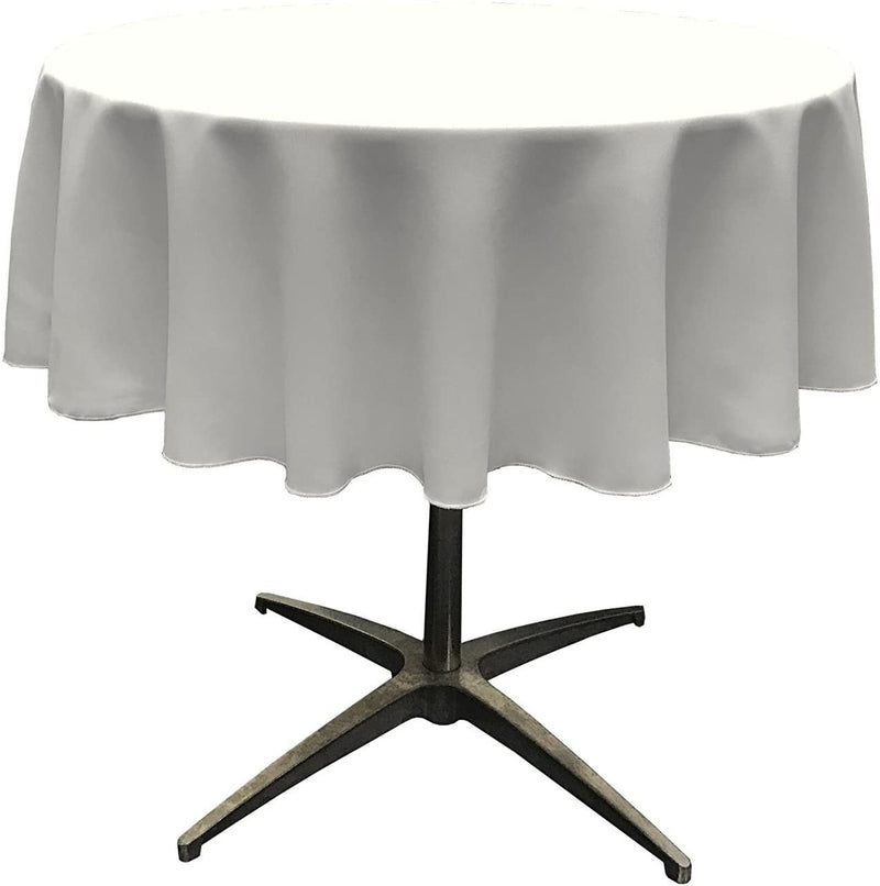 Round Tablecloth - White - Polyester Poplin Tablecloth - Banquet Polyester Cloth, Wrinkle Resistant(Pick a Size)
