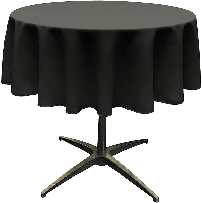 Round Tablecloth - Black  - Polyester Poplin Tablecloth - Banquet Polyester Cloth, Wrinkle Resistant(Pick a Size)