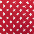 Mia's Fabrics Inc, Red Stars Print Poly Cotton 60 Inch Fabric by The Yard