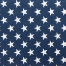Mia's Fabrics Inc, Navy Stars Print Poly Cotton 60 Inch Fabric by The Yard