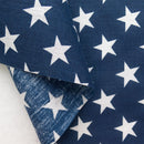 Mia's Fabrics Inc, Navy Stars Print Poly Cotton 60 Inch Fabric by The Yard