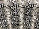Faux Python Snake Print Vinyl Fabric - Silver/White - Sold by The Yard (Pick a Size)