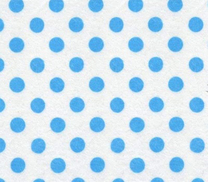 Mia's Fabrics Inc, White/Turquoise Small Polka Dot Poly Cotton Fabric by The Yard, 58”/60” (Pick a Size)