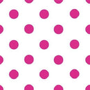Mia's Fabrics Inc, White/Fuchsia Small Polka Dot Poly Cotton Fabric by The Yard, 58”/60” (Pick a Size)