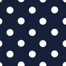 Mia's Fabrics Inc, Navy/White Small Polka Dot Poly Cotton Fabric by The Yard, 58”/60” (Pick a Size)