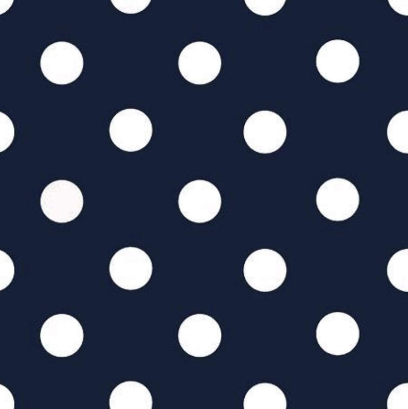 Mia's Fabrics Inc, Navy/White Small Polka Dot Poly Cotton Fabric by The Yard, 58”/60” (Pick a Size)