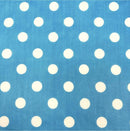 Mia's Fabrics Inc, Turquoise/White Small Polka Dot Poly Cotton Fabric by The Yard, 58”/60” (Pick a Size)