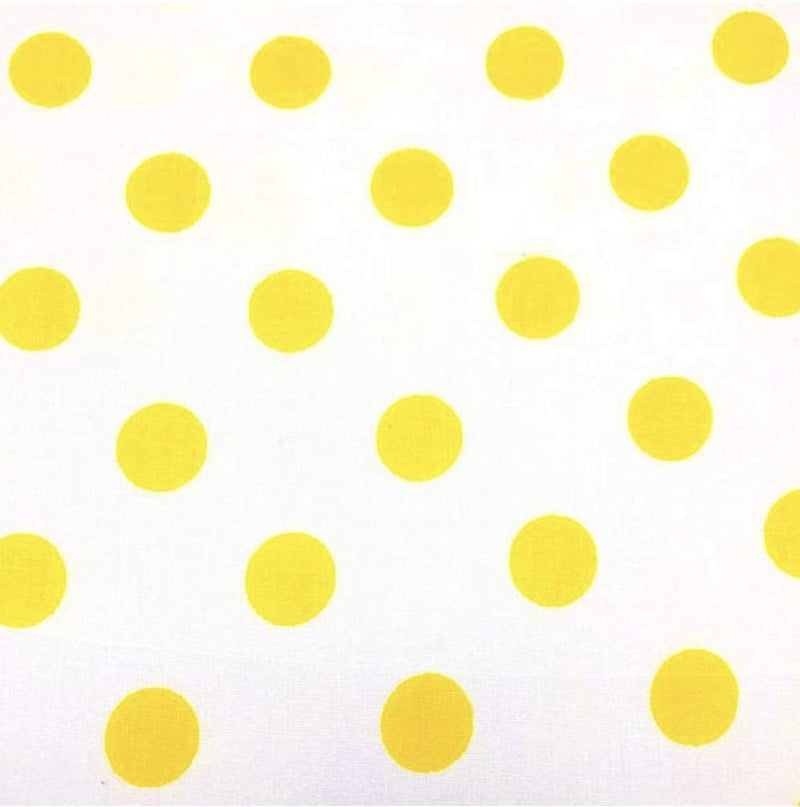 Mia's Fabrics Inc, White/Yellow Small Polka Dot Poly Cotton Fabric by The Yard, 58”/60” (Pick a Size)