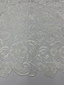 Off White Guipure Lace Fabric Floral Bridal Lace Guipure Wedding Dress by the Yard (Pick a Size)