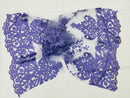 LAVENDER Damask Design Embroidered on Mesh Lace Fabric, Floral Bridal Lace Wedding Dress by the Yard (Pick a Size)